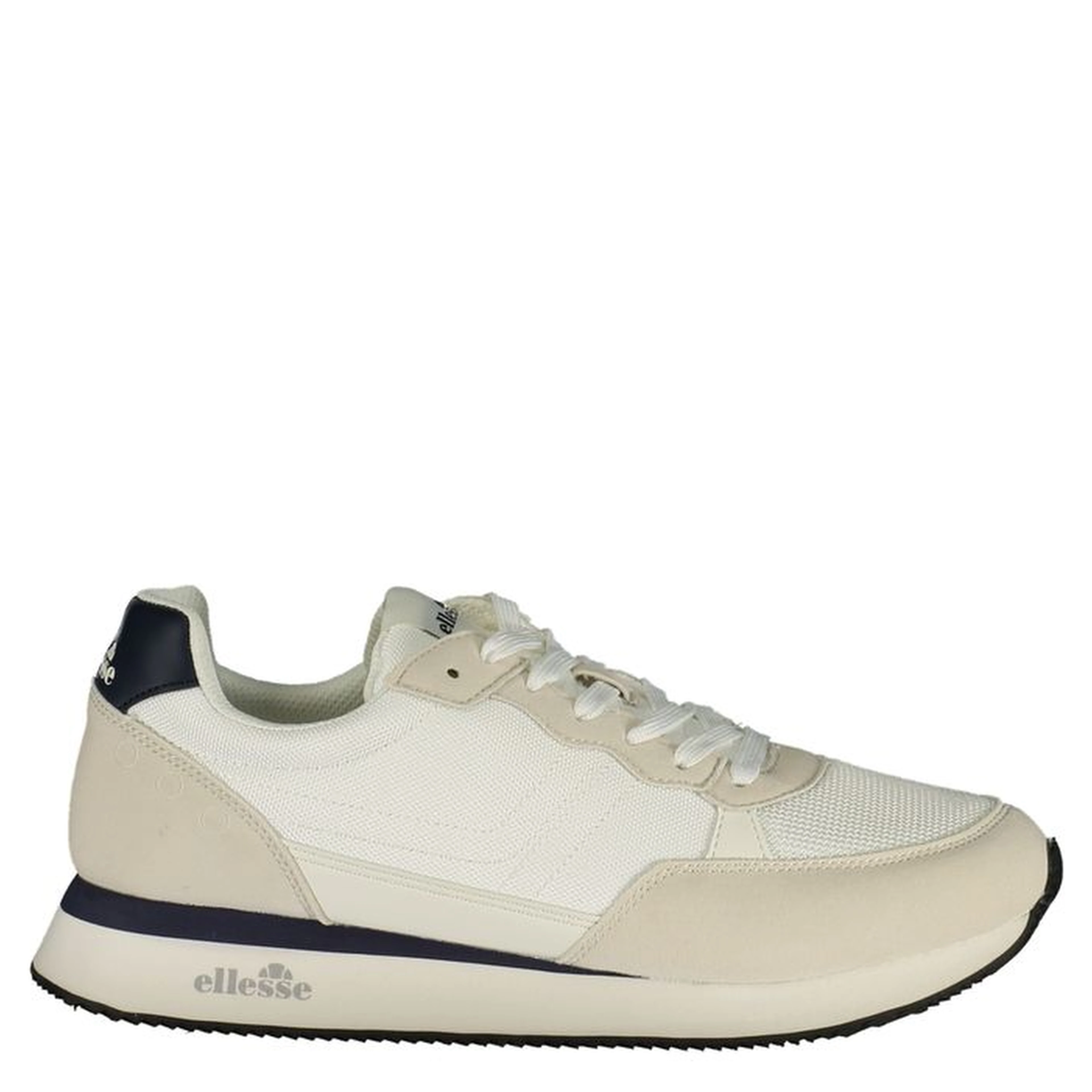 White Polyester Athletic Sneakers