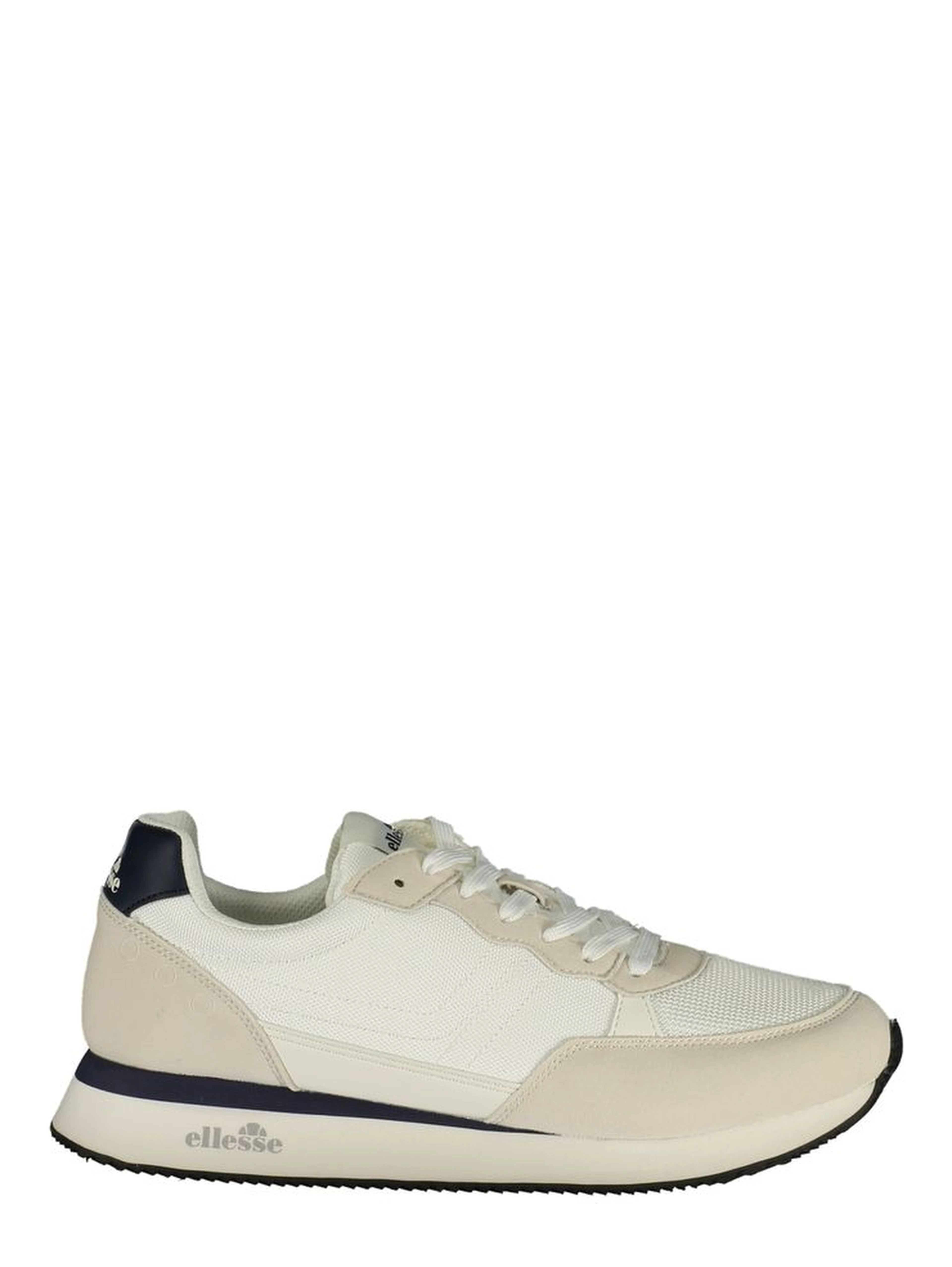 White Polyester Athletic Sneakers