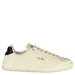 White Polyester Athletic Sneakers
