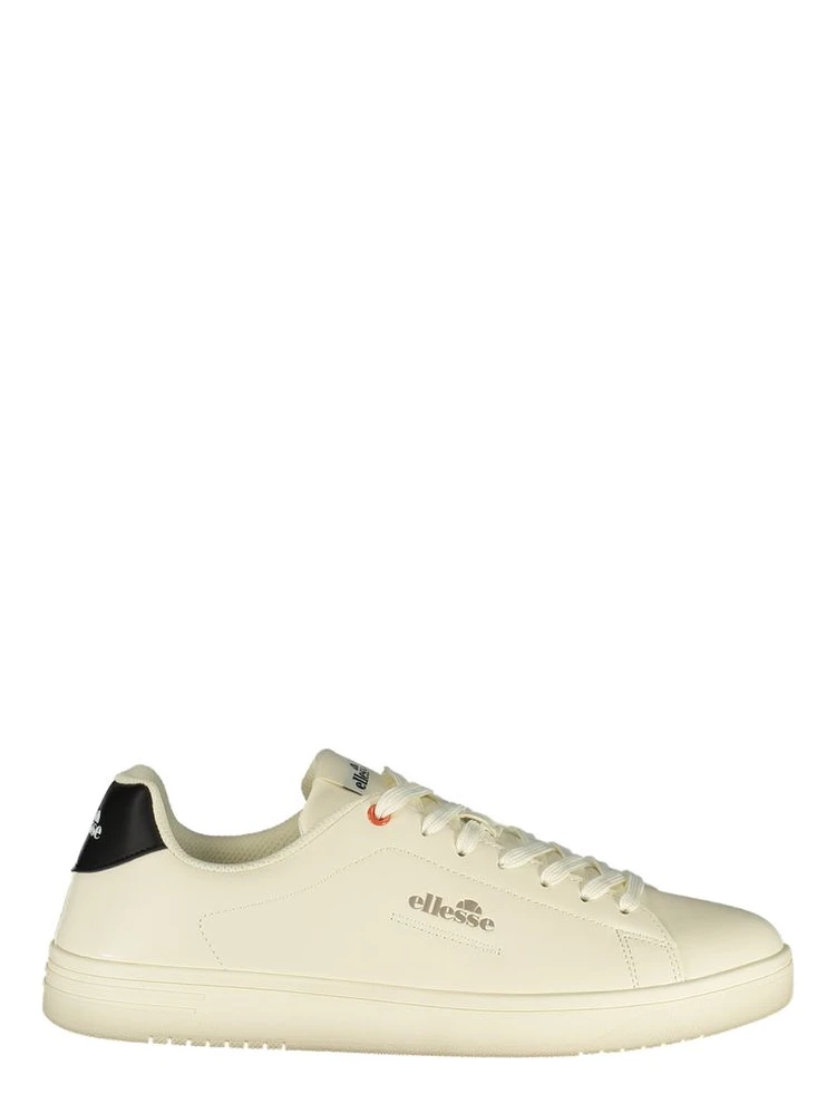 White Polyester Athletic Sneakers