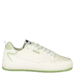 White Polyester Athletic Sneakers