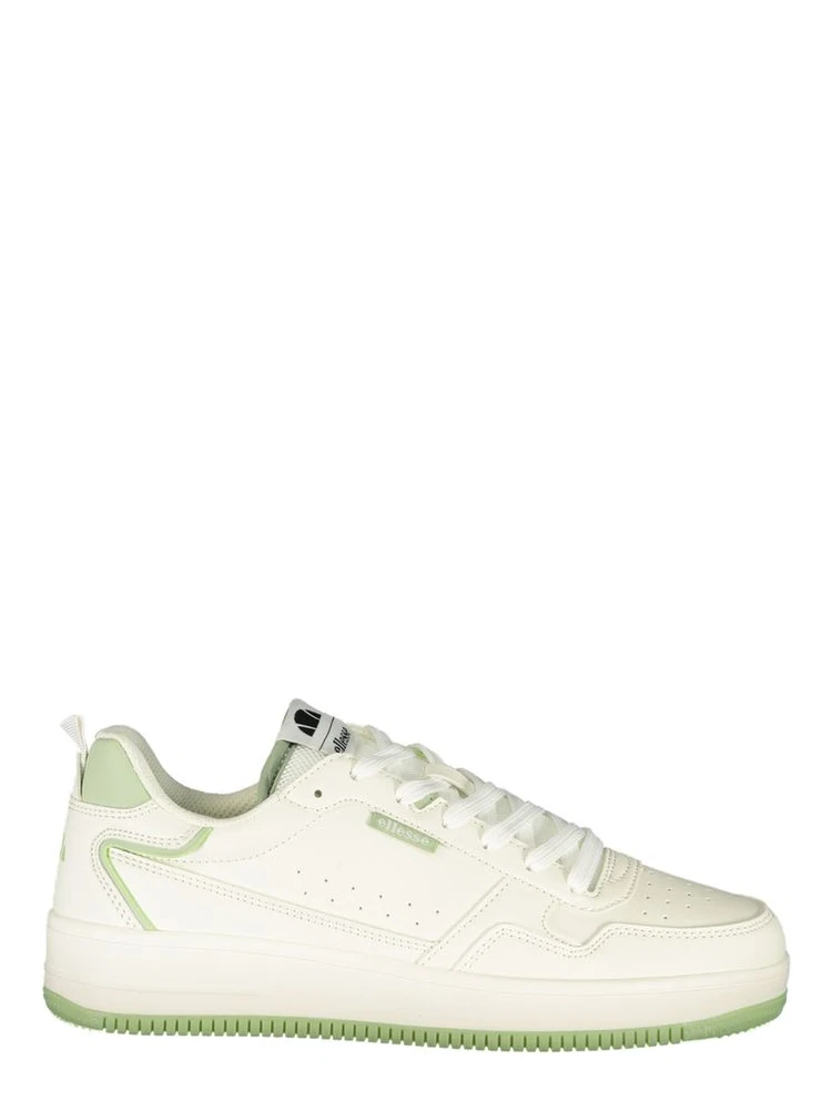 White Polyester Athletic Sneakers