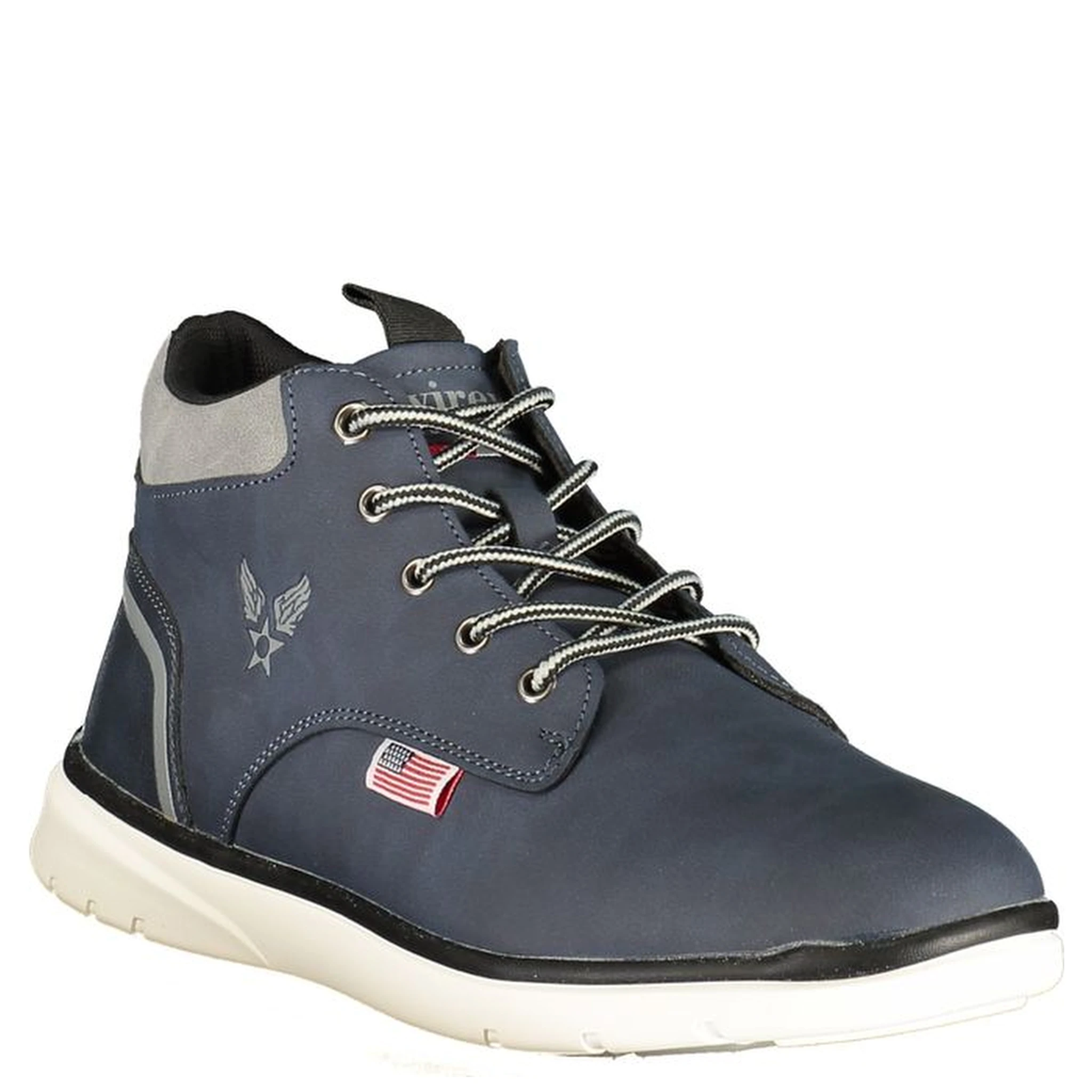 Blue Polyester Ankle Boots