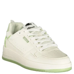 White Polyester Athletic Sneakers