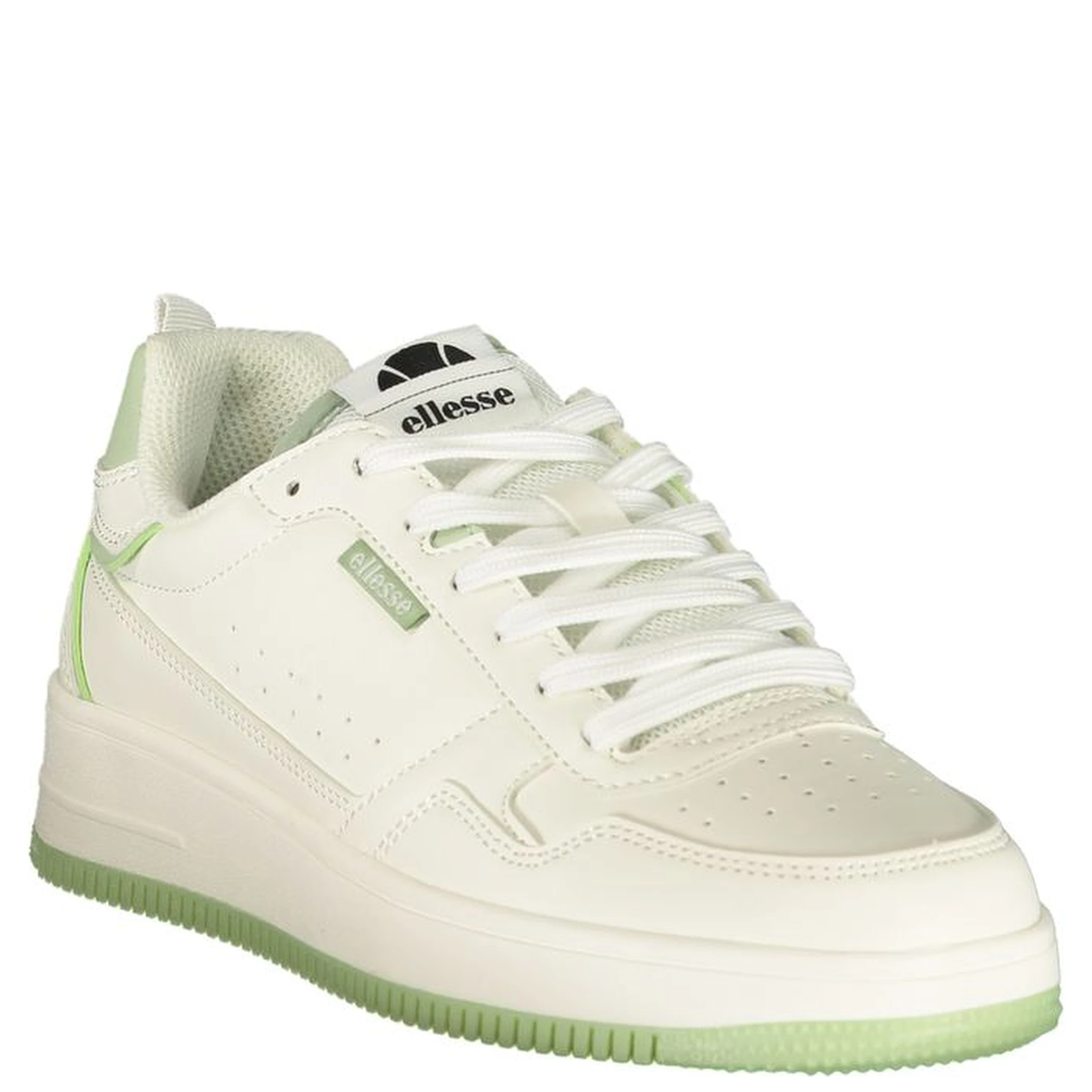 White Polyester Athletic Sneakers