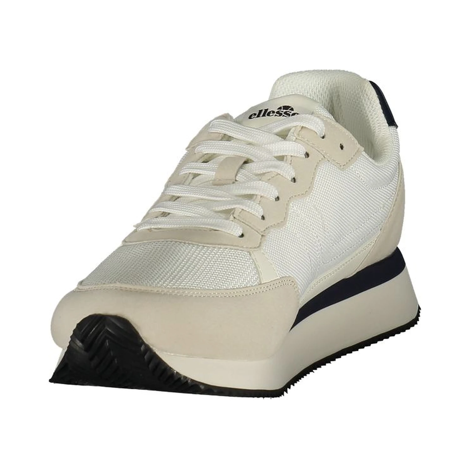 White Polyester Athletic Sneakers