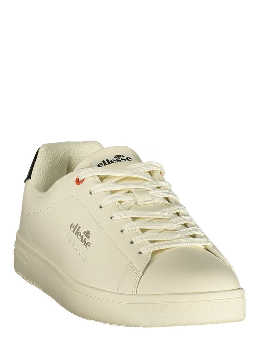 White Polyester Athletic Sneakers