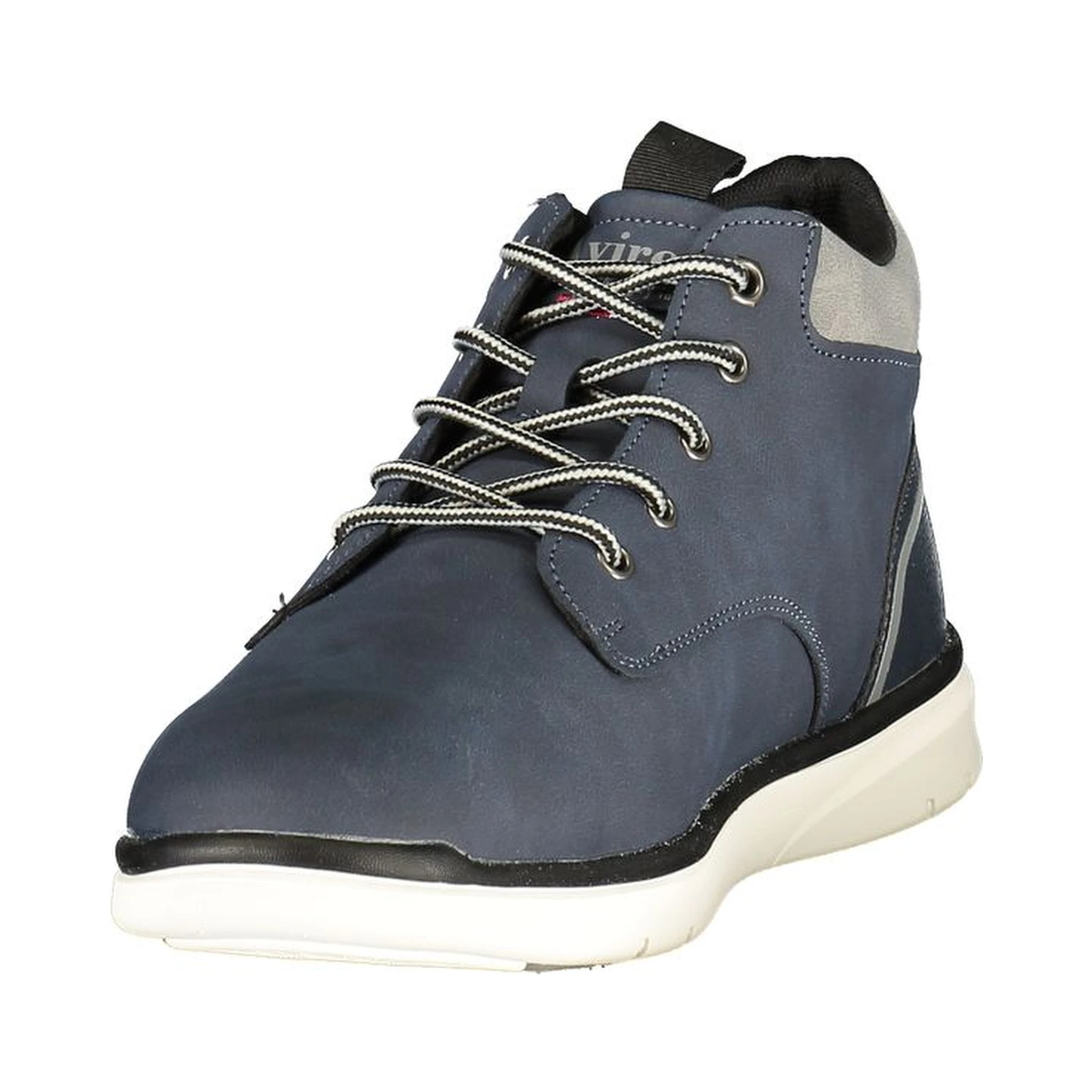 Blue Polyester Ankle Boots