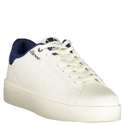 White Polyester Athletic Sneakers
