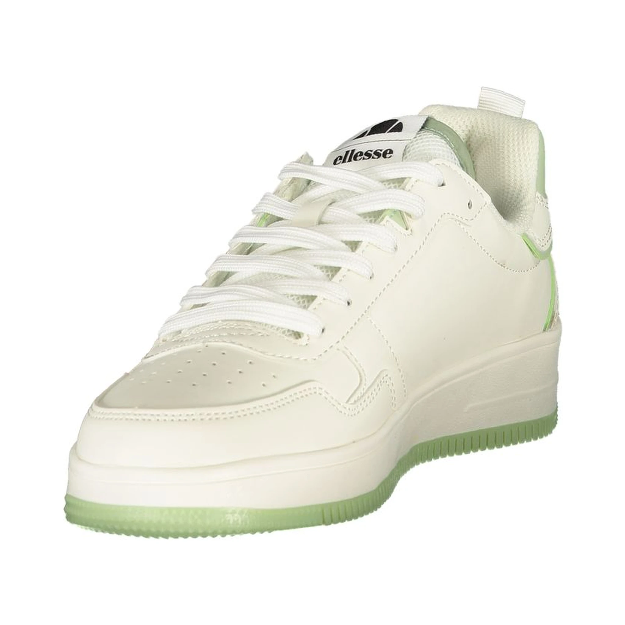 White Polyester Athletic Sneakers