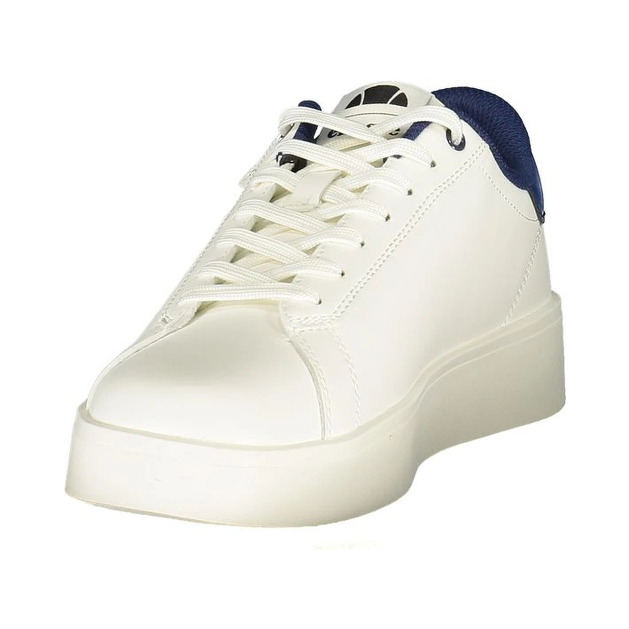 White Polyester Athletic Sneakers