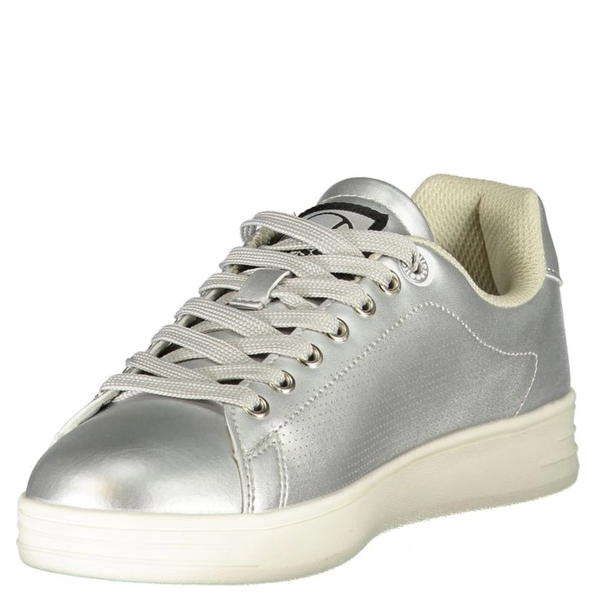 Gray Polyester Athletic Sneakers