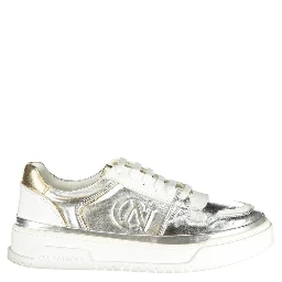 Gray Leather Athletic Sneakers
