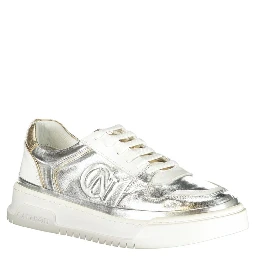 Gray Leather Athletic Sneakers