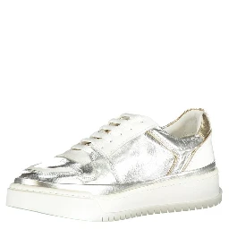 Gray Leather Athletic Sneakers