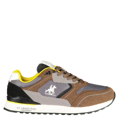 Brown Polyester Athletic Sneakers