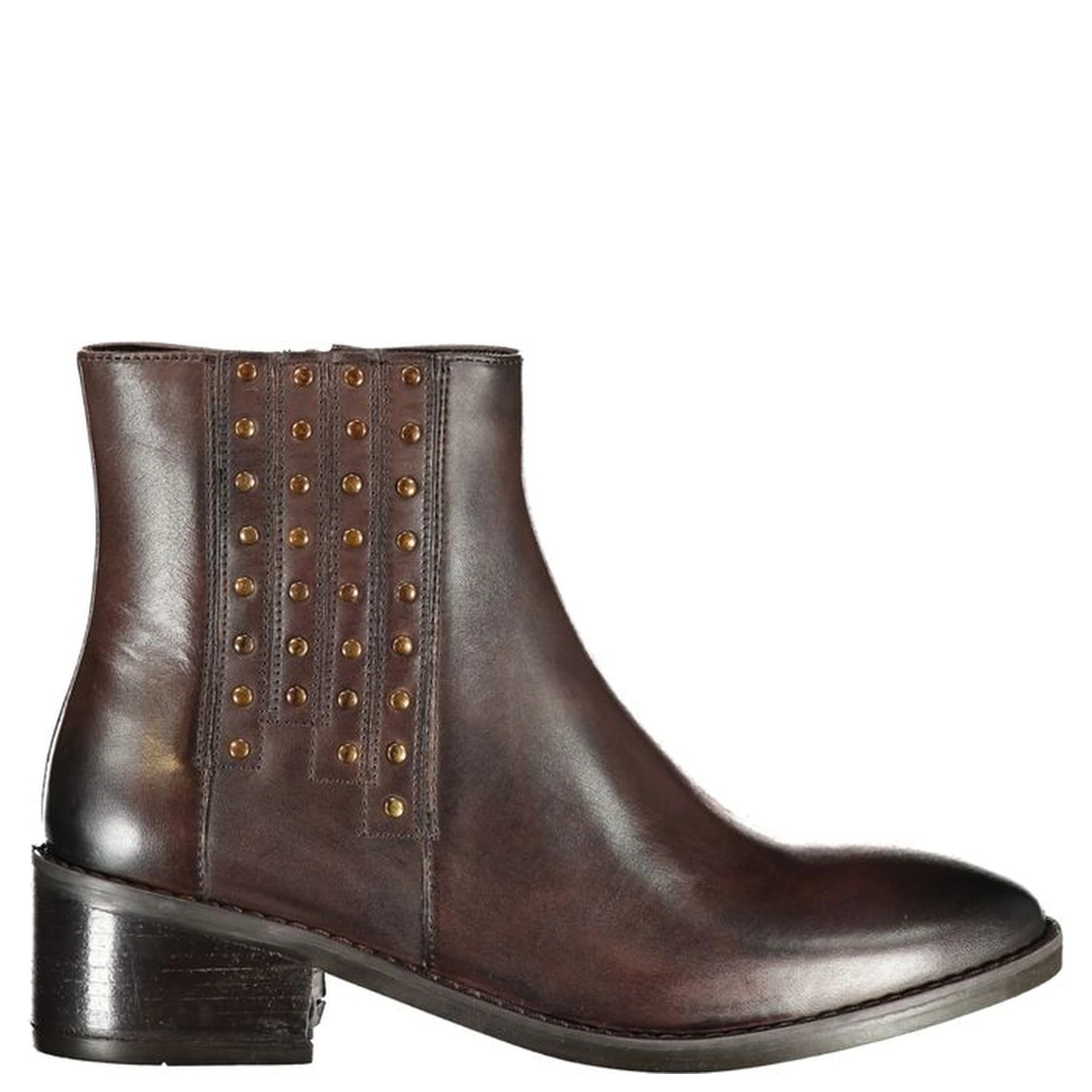 Brown Polyester Ankle Boots