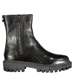 Black Leather Women Boot