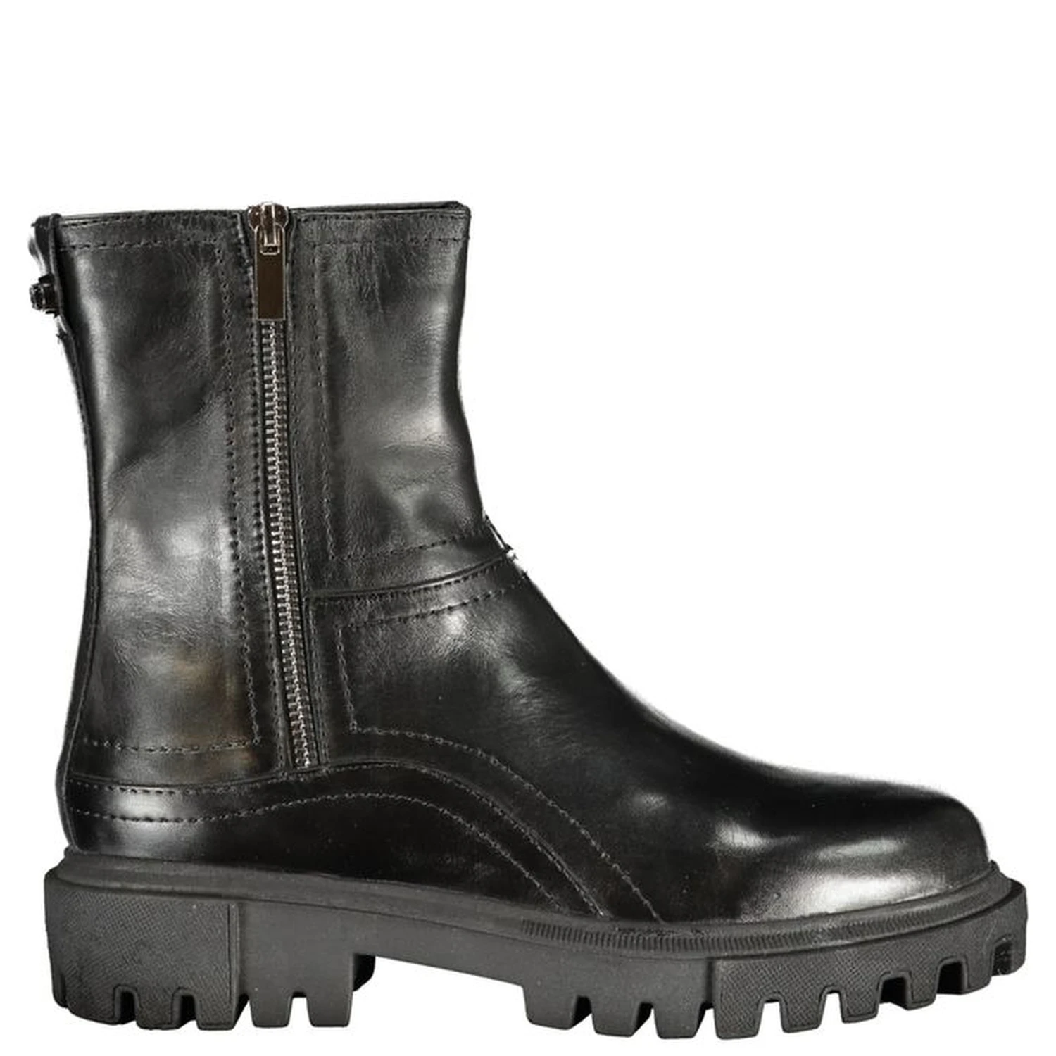 Black Leather Women Boot