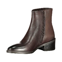 Brown Polyester Ankle Boots