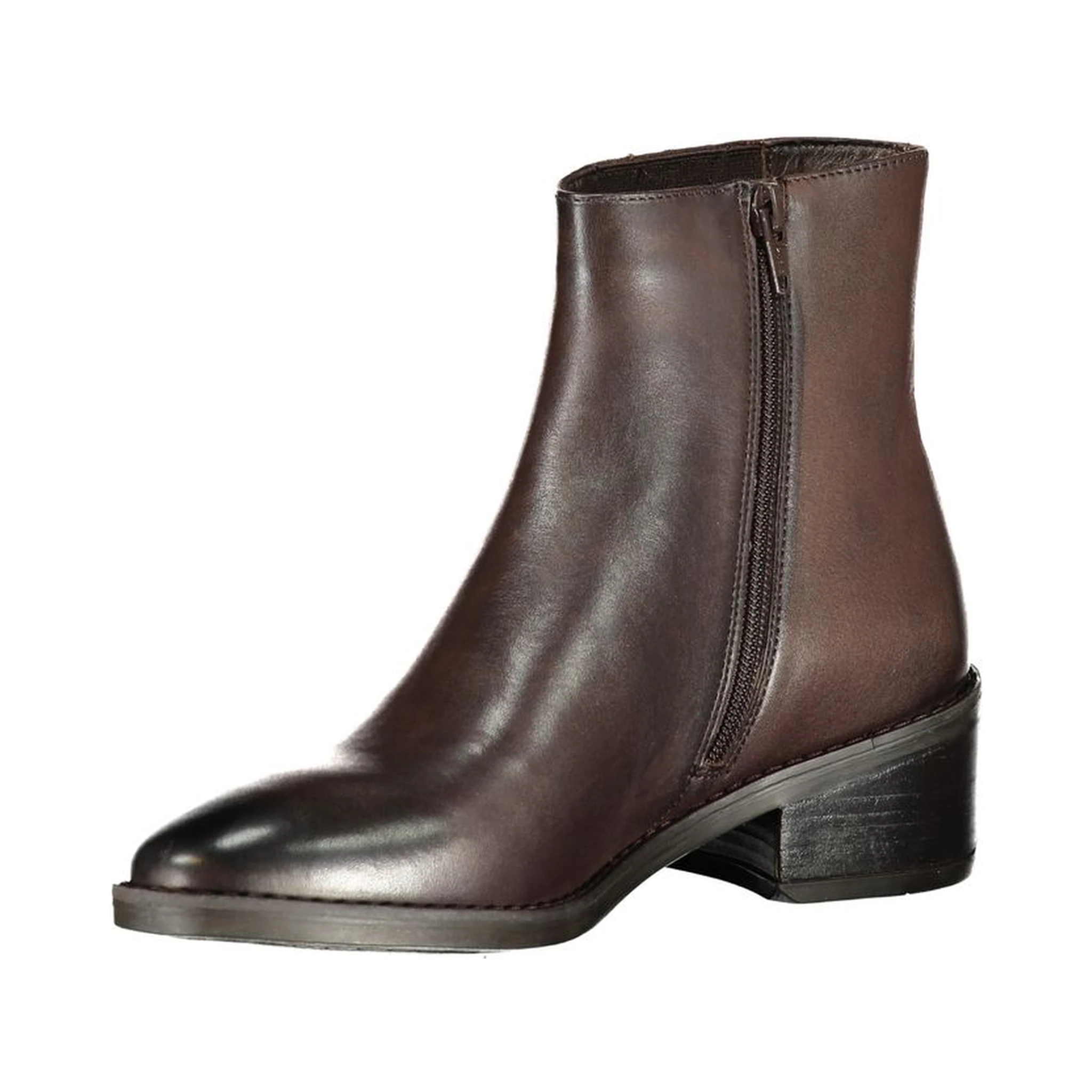 Brown Polyester Ankle Boots
