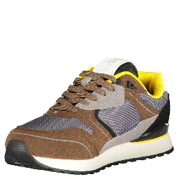 Brown Polyester Athletic Sneakers