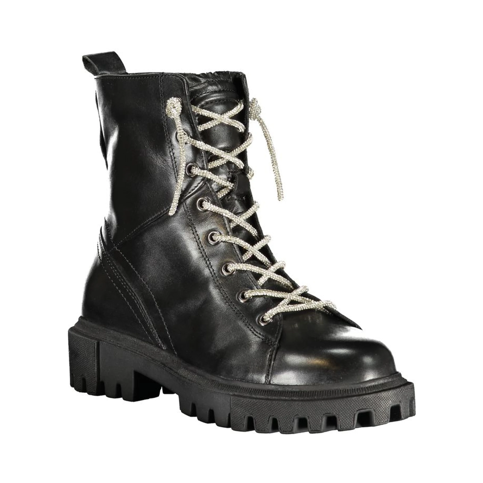 Black Leather Women Ankle Boot