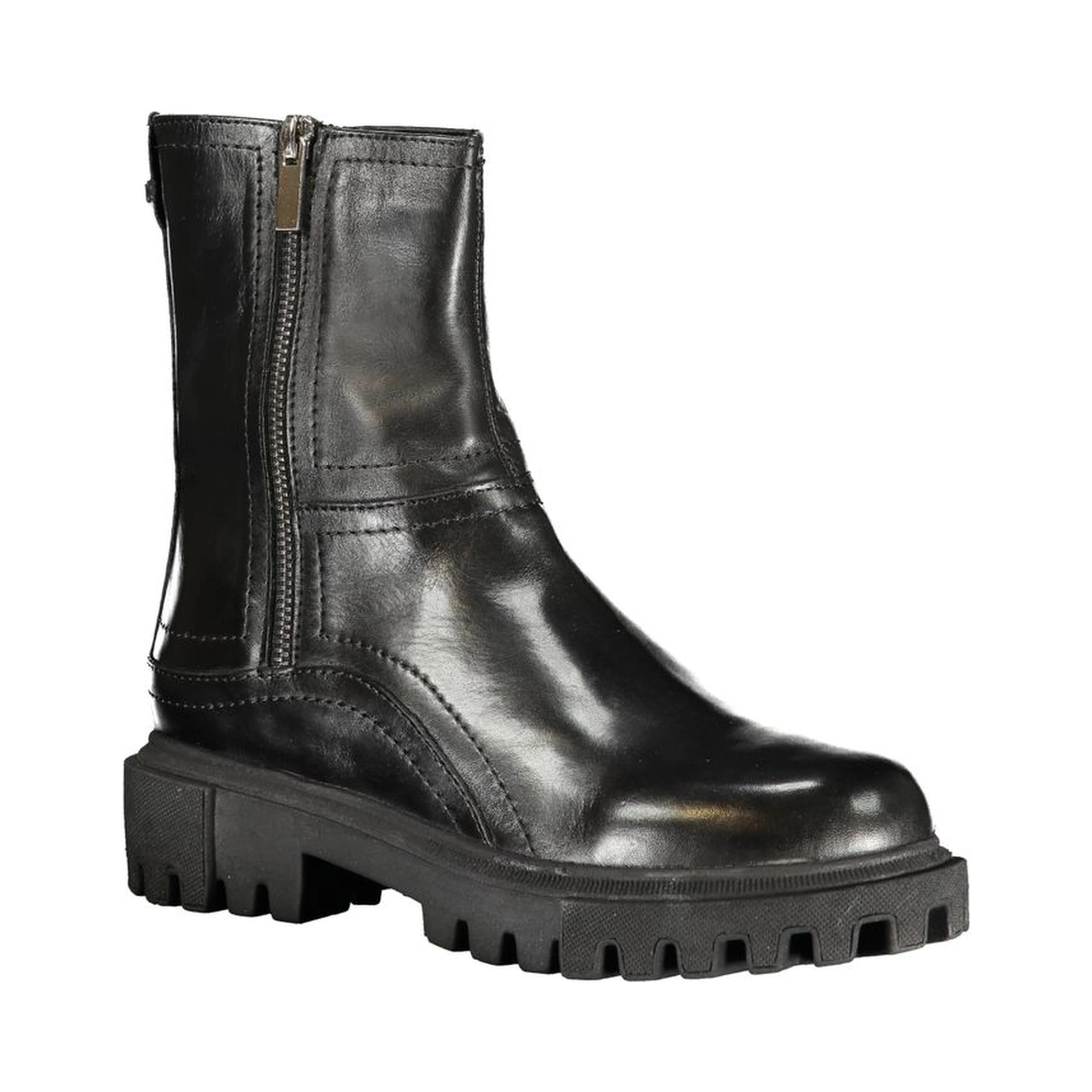Black Leather Women Boot