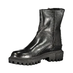 Black Leather Women Boot