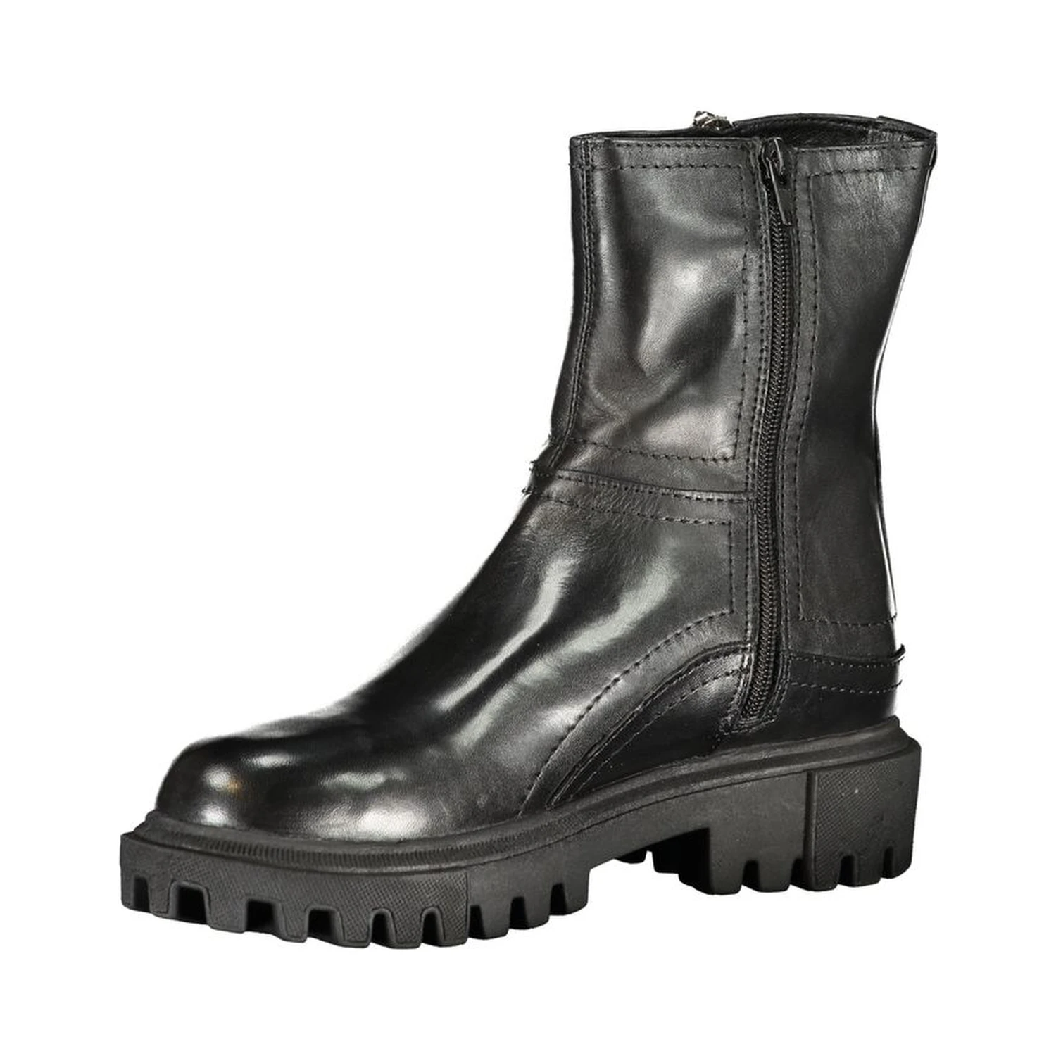 Black Leather Women Boot