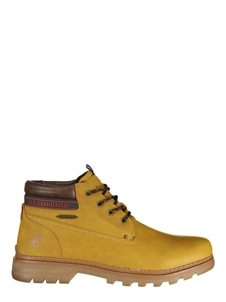 Yellow Polyurethane Men Ankle Boot