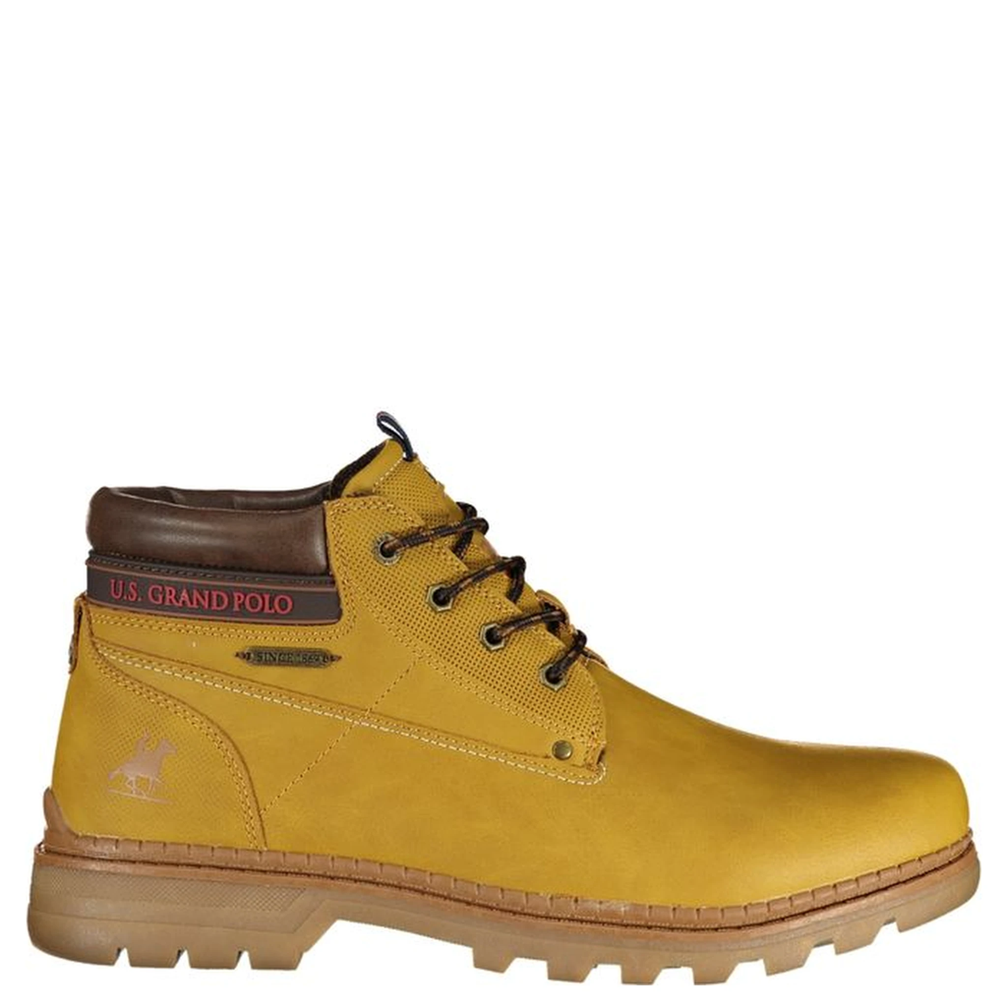 Yellow Polyurethane Men Ankle Boot