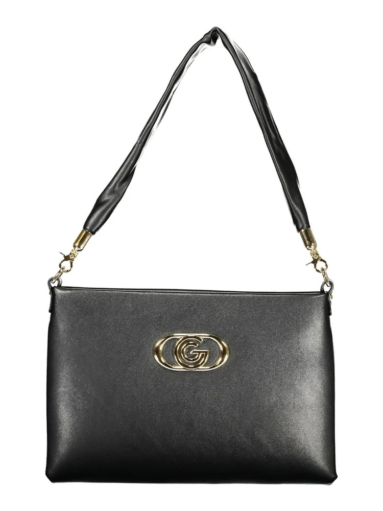 Black Polyurethane Women Handbag