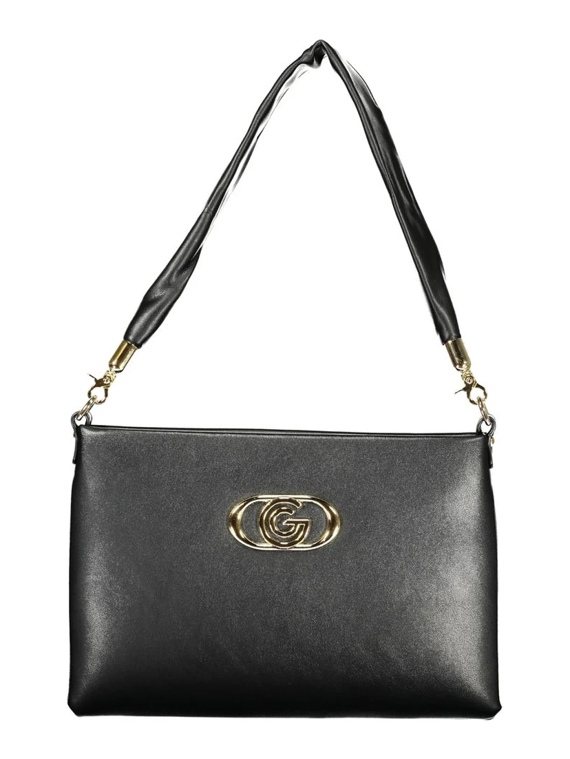 Black Polyurethane Women Handbag