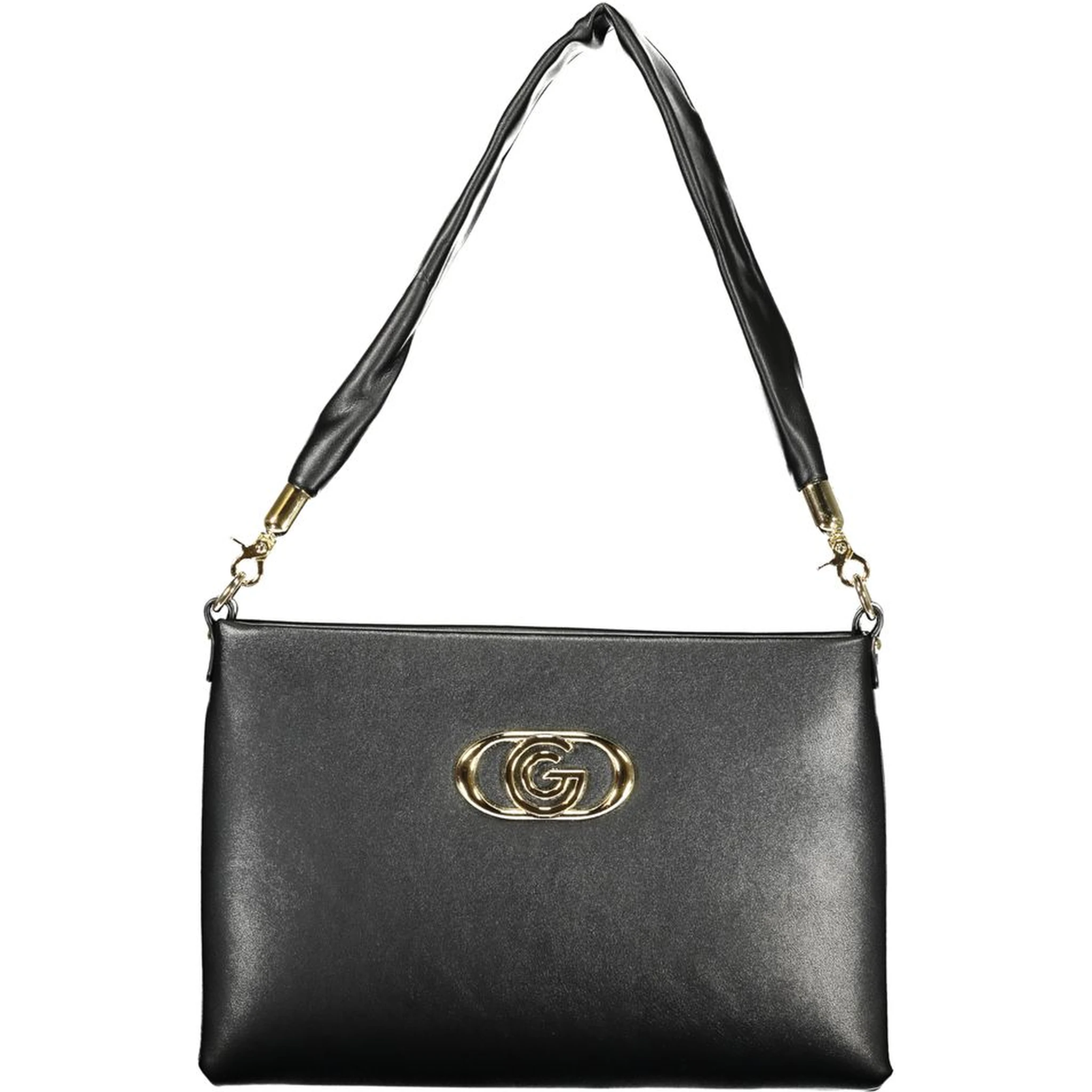 Black Polyurethane Women Handbag