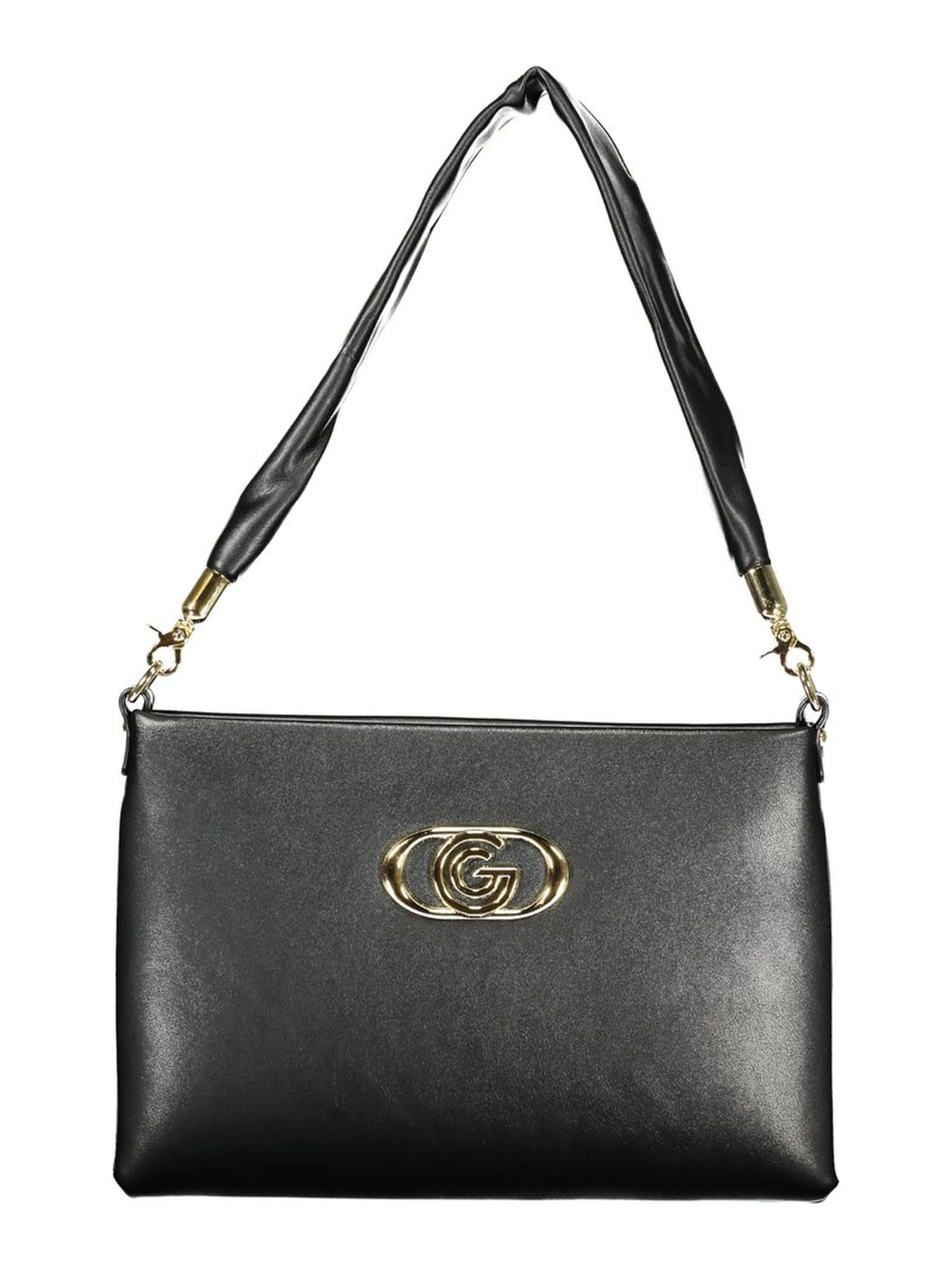 Black Polyurethane Women Handbag
