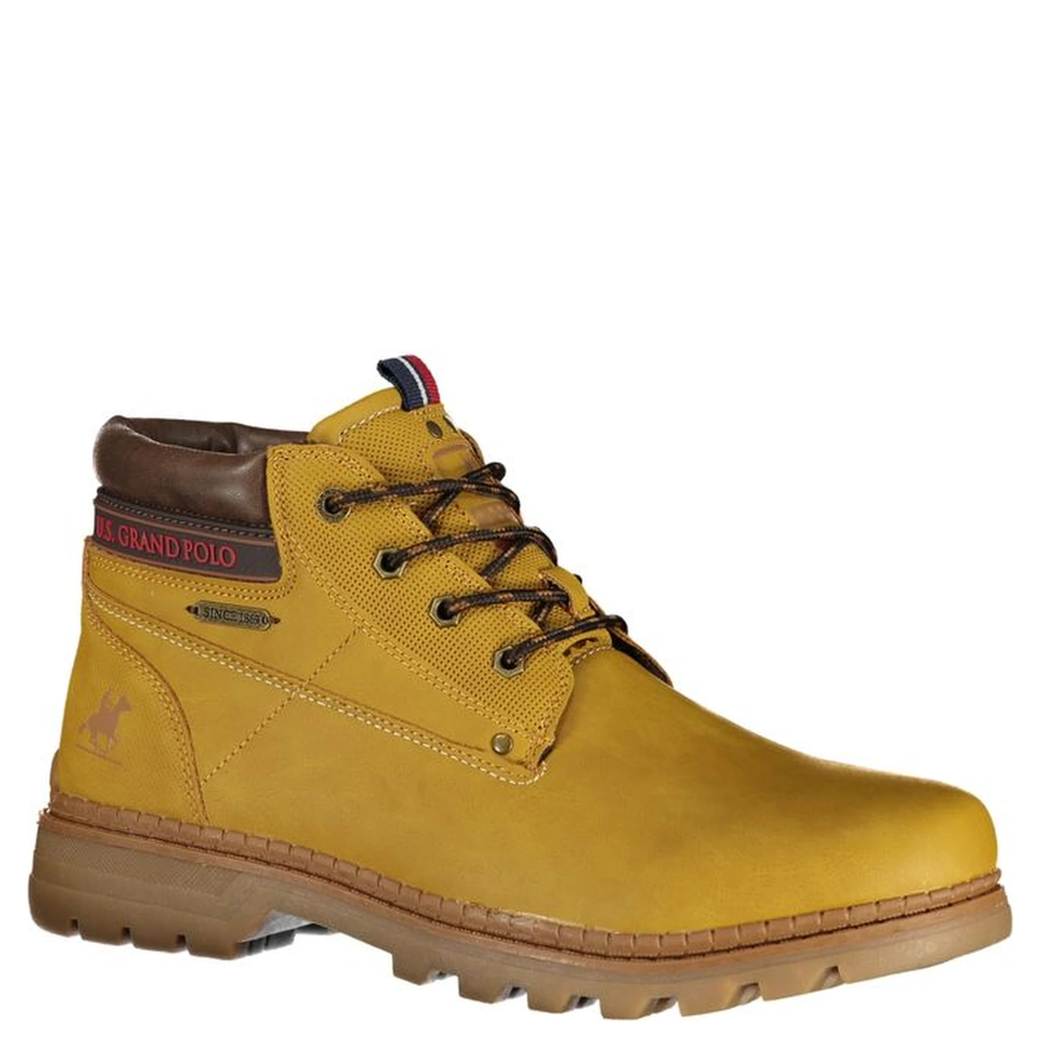 Yellow Polyurethane Men Ankle Boot