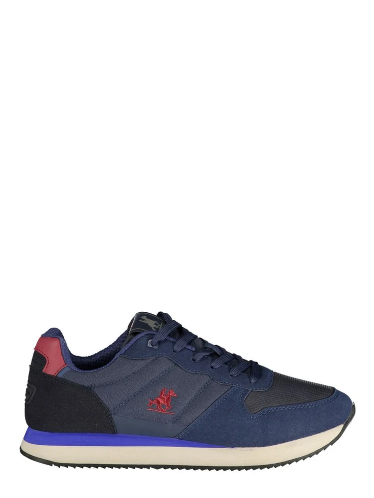 Blue Polyurethane Men Sneaker