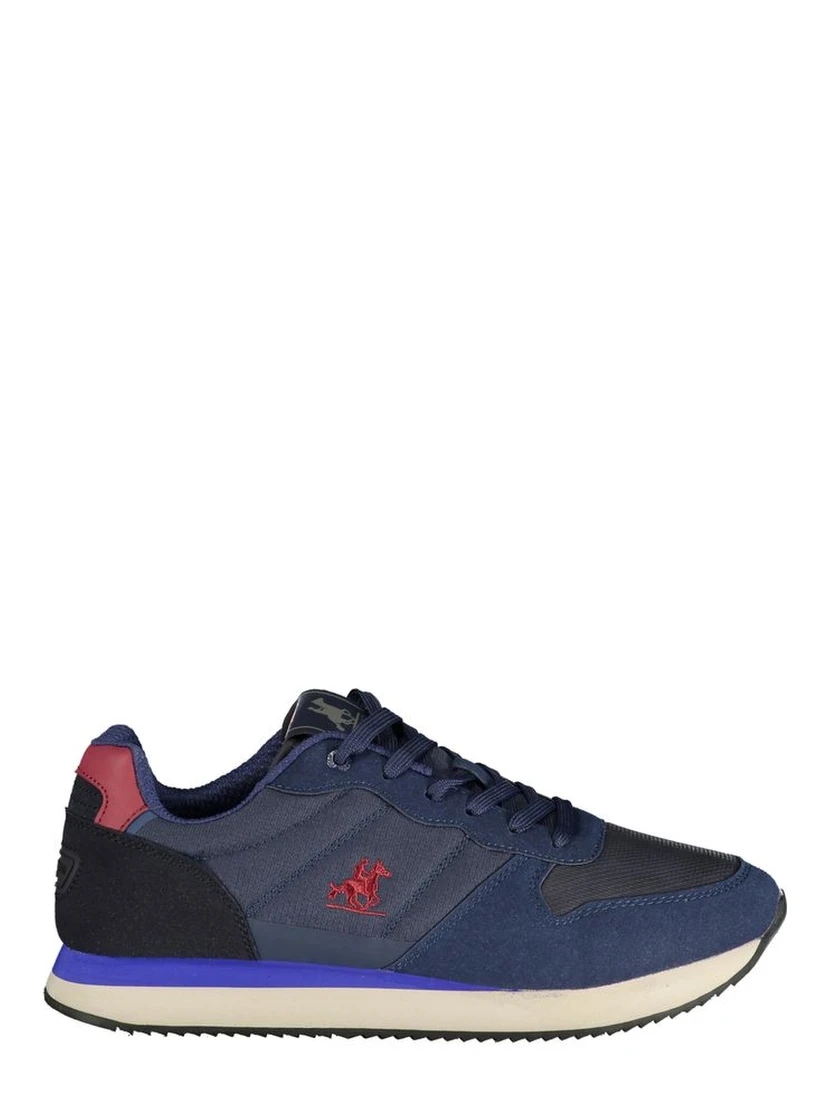 Blue Polyurethane Men Sneaker