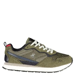Green Polyester Athletic Sneakers