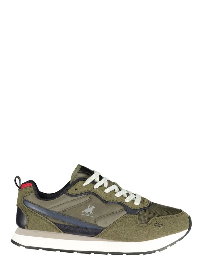 Green Polyester Athletic Sneakers