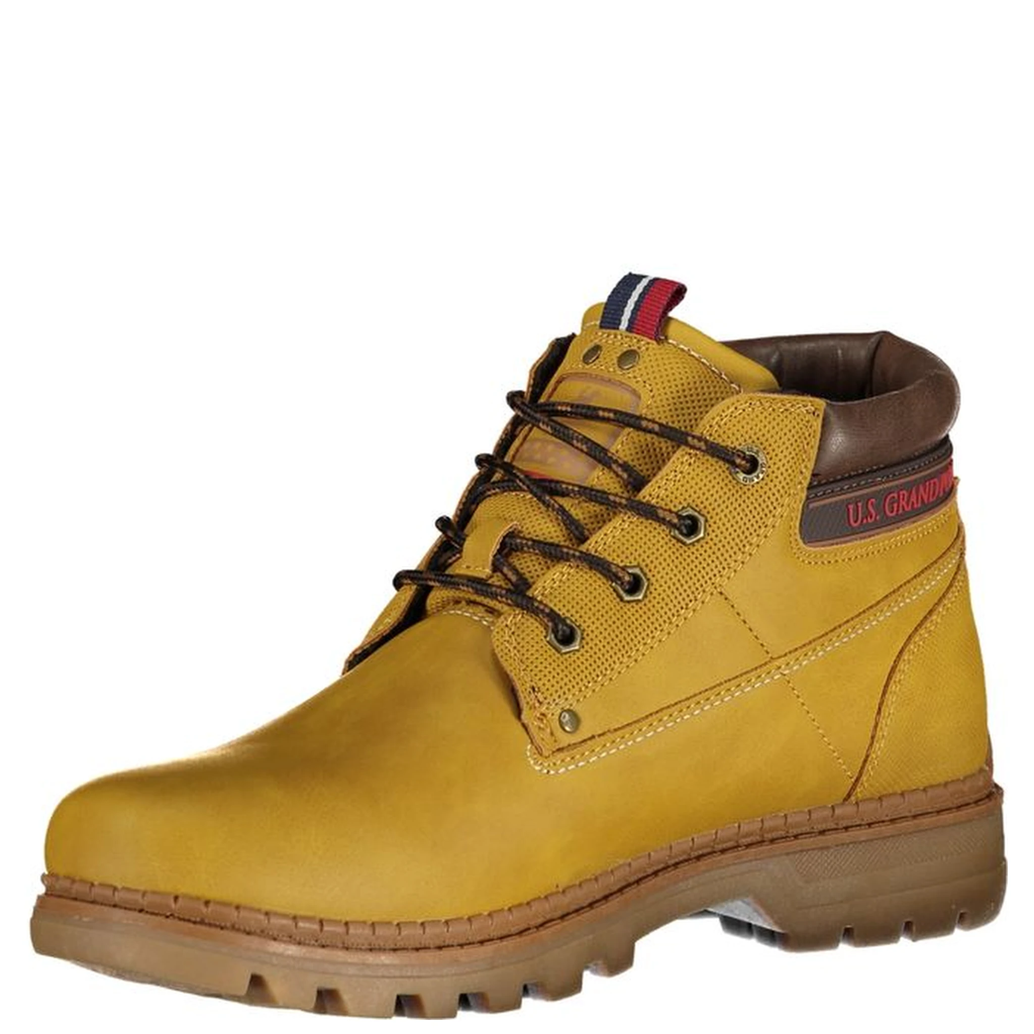 Yellow Polyurethane Men Ankle Boot