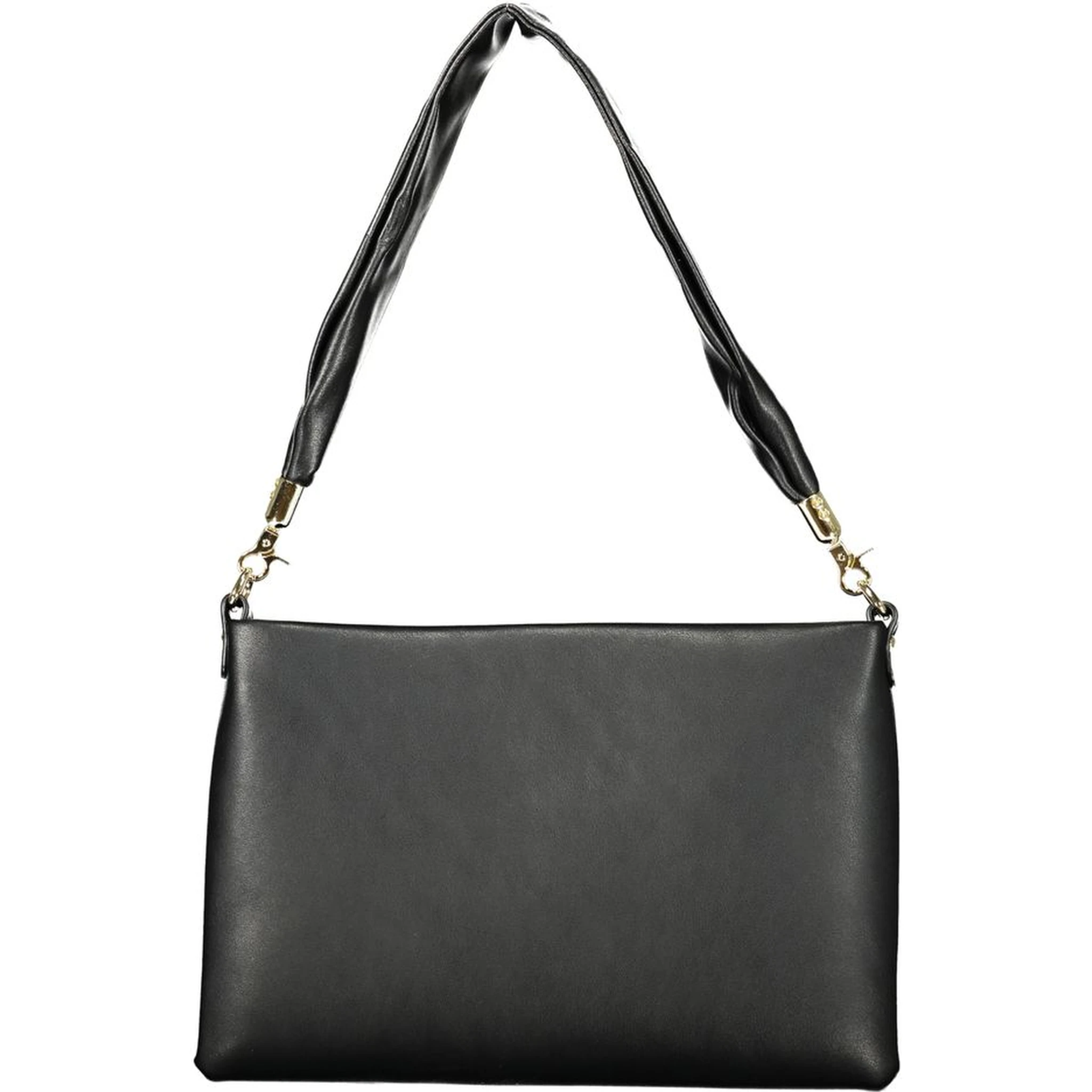 Black Polyurethane Women Handbag