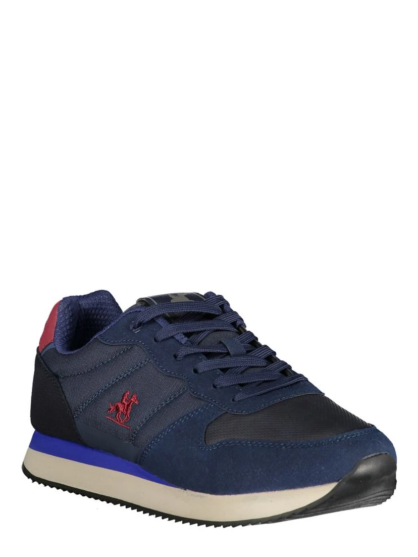 Blue Polyurethane Men Sneaker