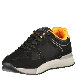 Black Polyurethane Men Sneaker