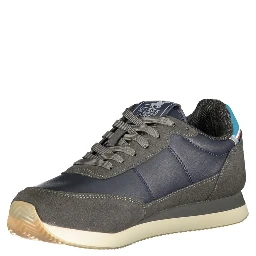 Blue Polyurethane Men Sneaker