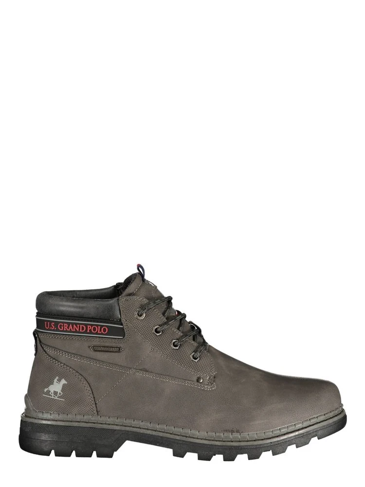 Grigio Polyurethane Men Ankle Boot