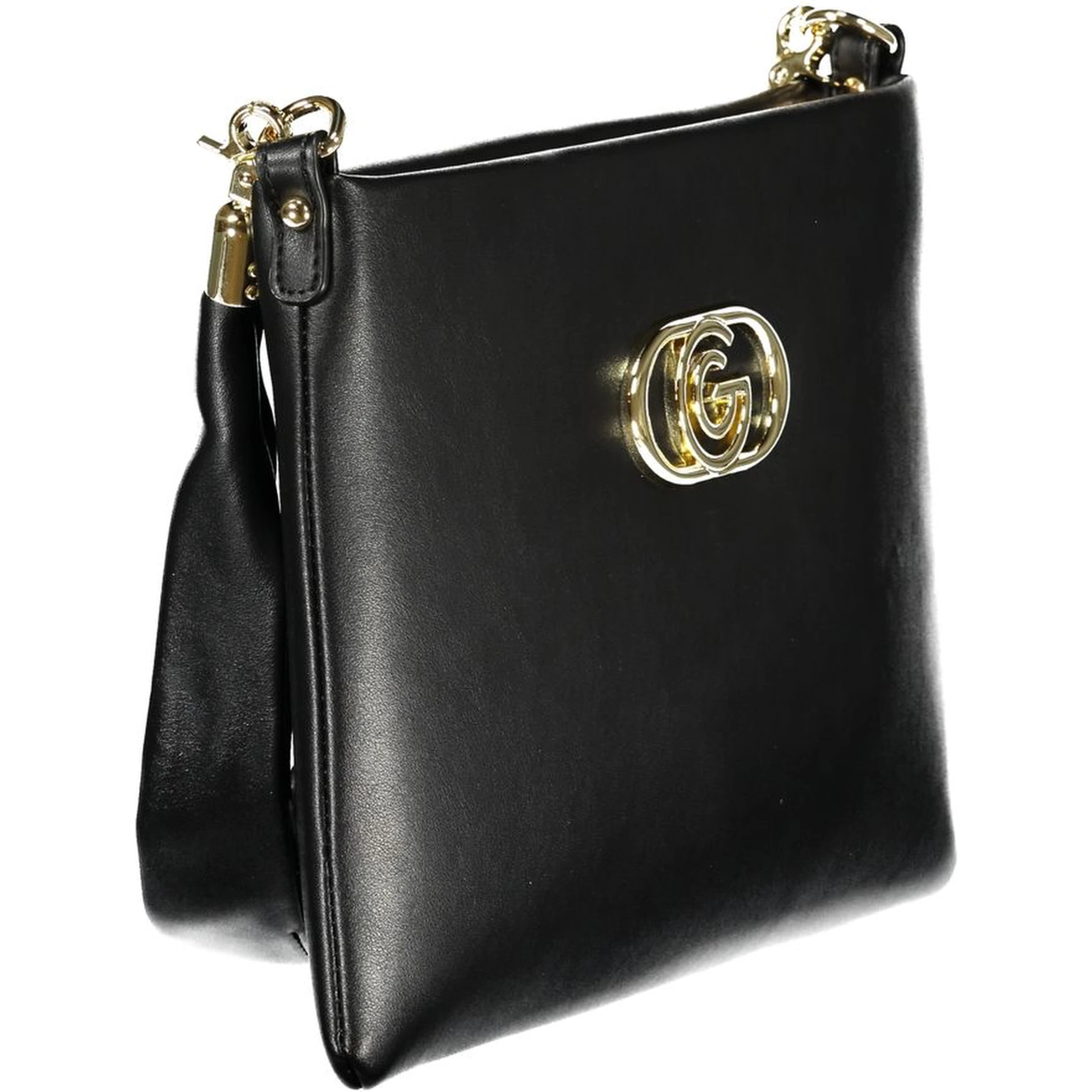 Black Polyurethane Women Handbag