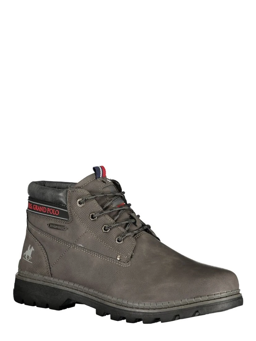 Grigio Polyurethane Men Ankle Boot