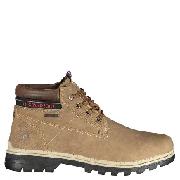 Brown Polyester Ankle Boots